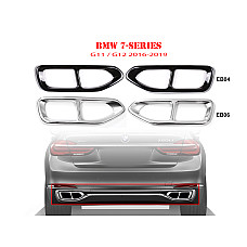 Διπλές μεταλλικές ακροφυσιές εξατμισης με αυτοκόλλητα για BMW 7 G11 G12 tips - EB04 / EB06 - Sellzone.bg Διπλές μεταλλικές ακροφυσιές εξατμισης με αυτοκόλλητα για BMW 7 G11 G12 tips - EB04 / EB06